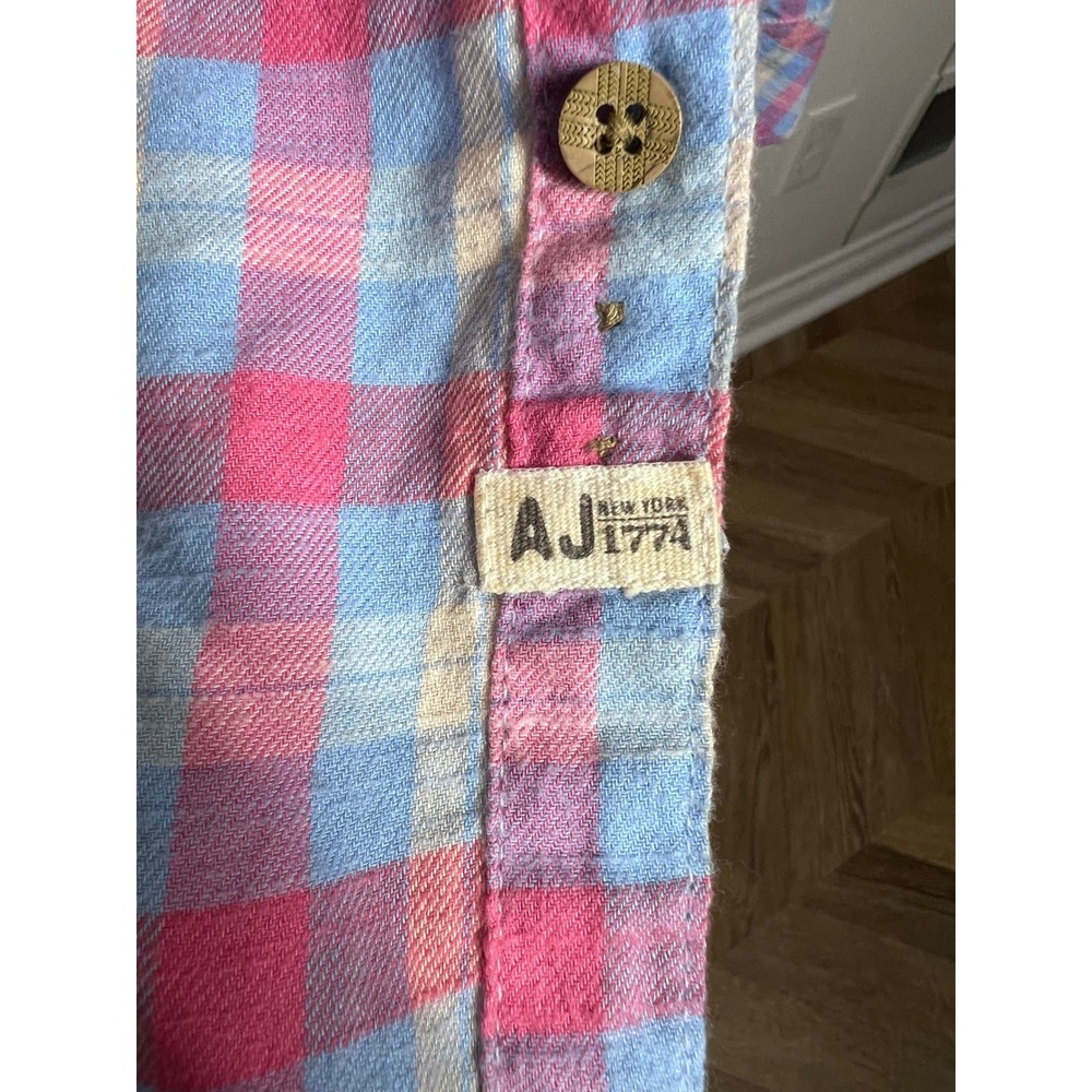 Colours Alexander Julian Pink Blue Plaid Button Down Flannel Shirt Womens Medium - Picture 5 of 5
